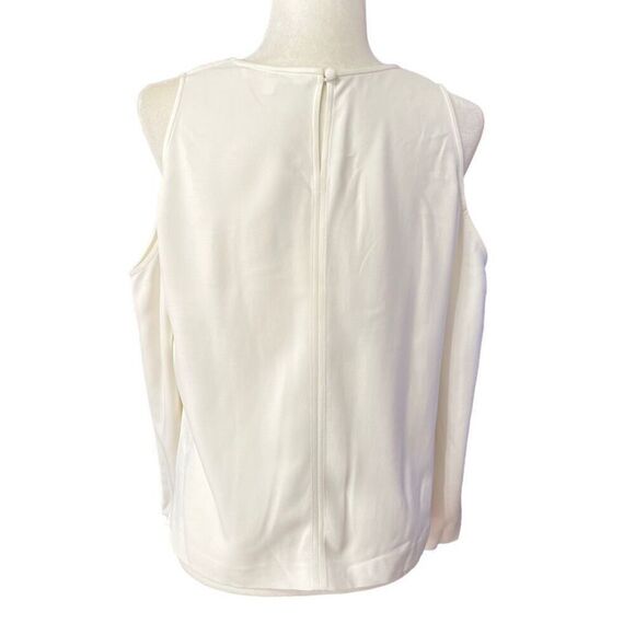 Veronica Beard White Knight Cold-Shoulder Blouse Women's Medium Sz 10 - Picture 8 of 11